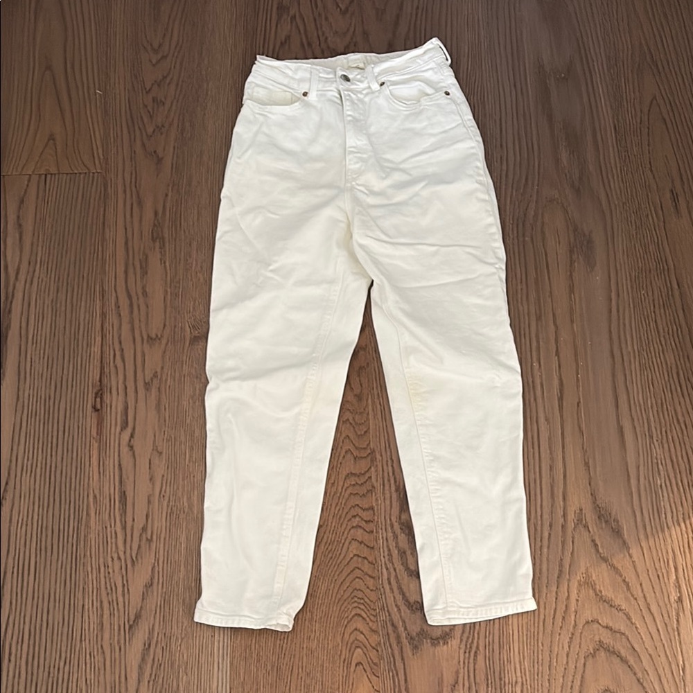 H&M Women's Straight Leg Jeans - Cream